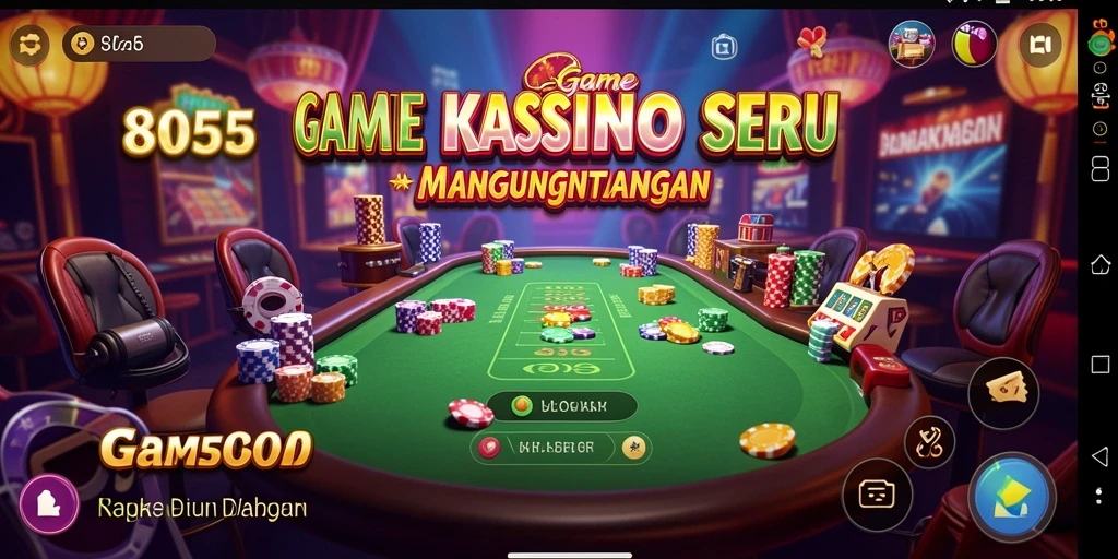 Tampilan gameplay seru dalam aplikasi Kasino 8055.