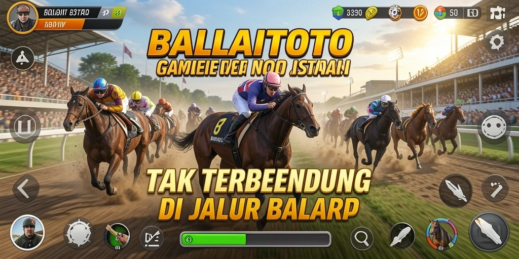 Tampilan gameplay BALAITOTO dengan mobil balap yang melaju kencang.