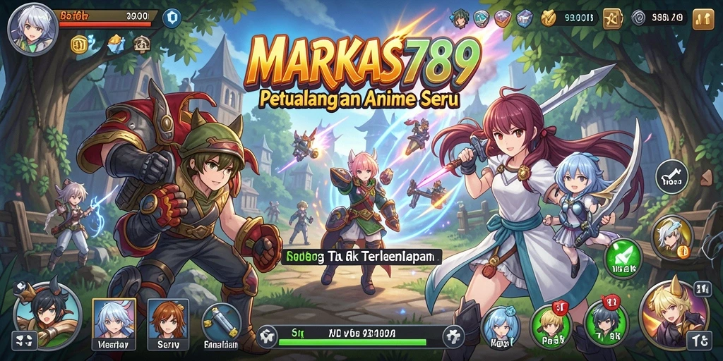 Tampilan gameplay seru dalam MARKAS789 dengan karakter anime yang dinamis.