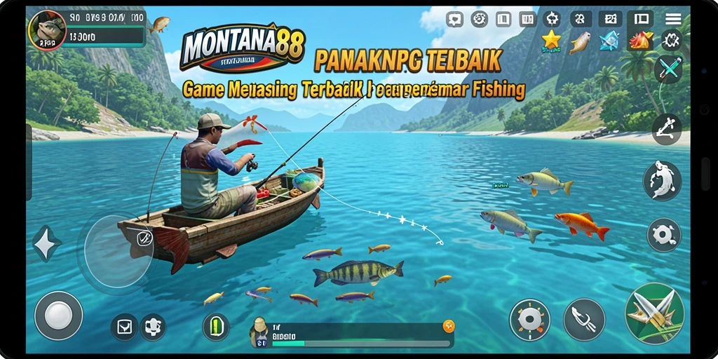 Tampilan gameplay memancing yang seru dan realistis di MONTANA88.