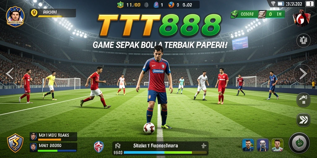 Tampilan gameplay TTT888 yang memukau dalam aksi pertandingan sepak bola.
