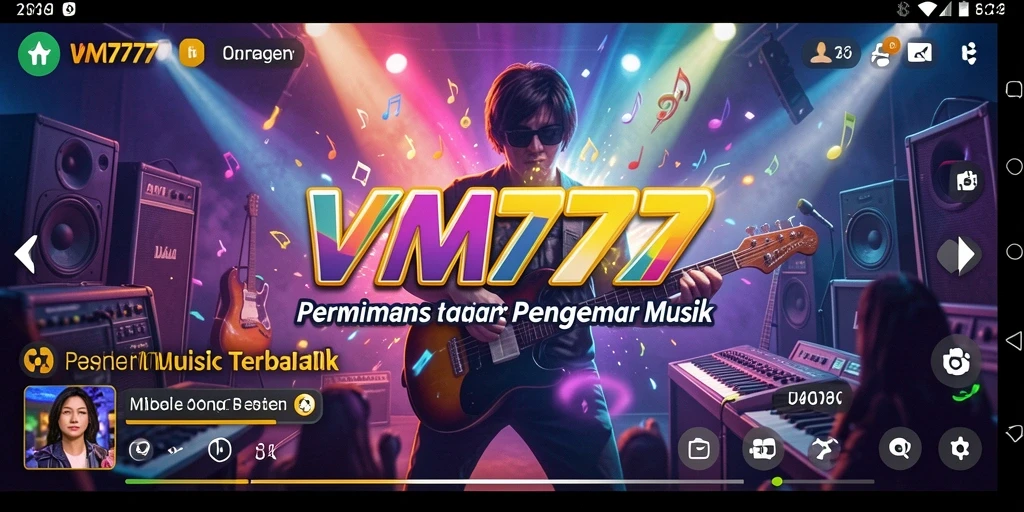 Screenshot gameplay VM777, menunjukkan pengalaman bermain musik yang menyenangkan.